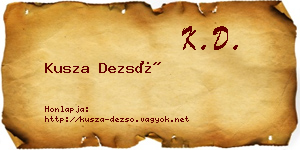 Kusza Dezső névjegykártya